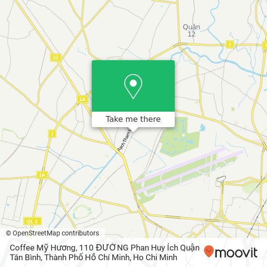 Coffee Mỹ Hương, 110 ĐƯỜNG Phan Huy Ích Quận Tân Bình, Thành Phố Hồ Chí Minh map