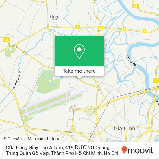 Cửa Hàng Giày Cao Attom, 419 ĐƯỜNG Quang Trung Quận Gò Vấp, Thành Phố Hồ Chí Minh map
