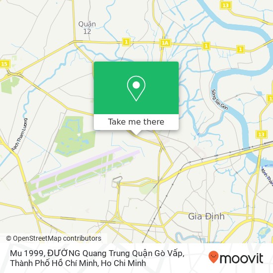 Mu 1999, ĐƯỜNG Quang Trung Quận Gò Vấp, Thành Phố Hồ Chí Minh map