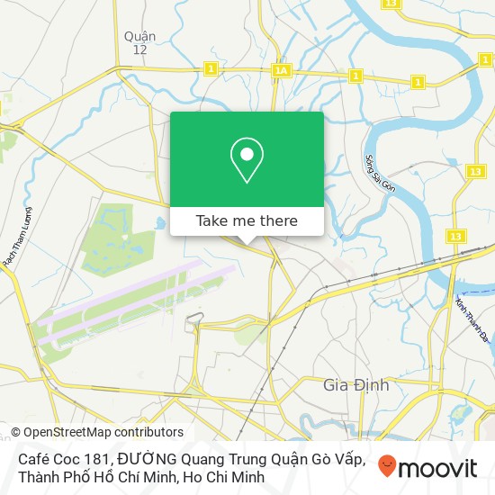 Café Coc 181, ĐƯỜNG Quang Trung Quận Gò Vấp, Thành Phố Hồ Chí Minh map