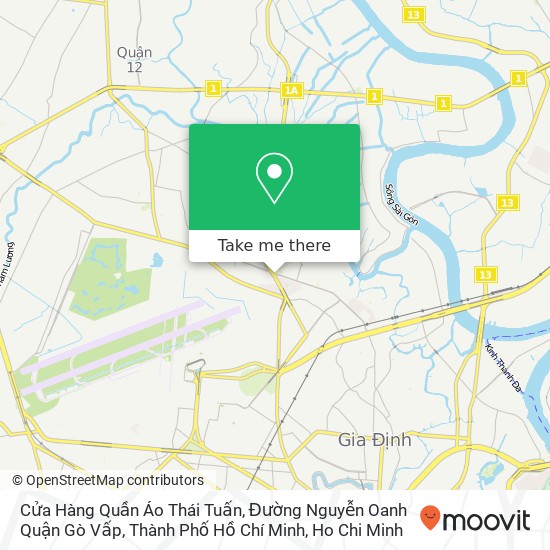 Cửa Hàng Quần Áo Thái Tuấn, Đường Nguyễn Oanh Quận Gò Vấp, Thành Phố Hồ Chí Minh map