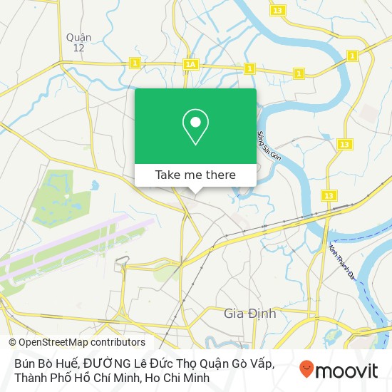 Bún Bò Huế, ĐƯỜNG Lê Đức Thọ Quận Gò Vấp, Thành Phố Hồ Chí Minh map