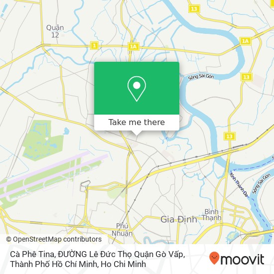 Cà Phê Tina, ĐƯỜNG Lê Đức Thọ Quận Gò Vấp, Thành Phố Hồ Chí Minh map
