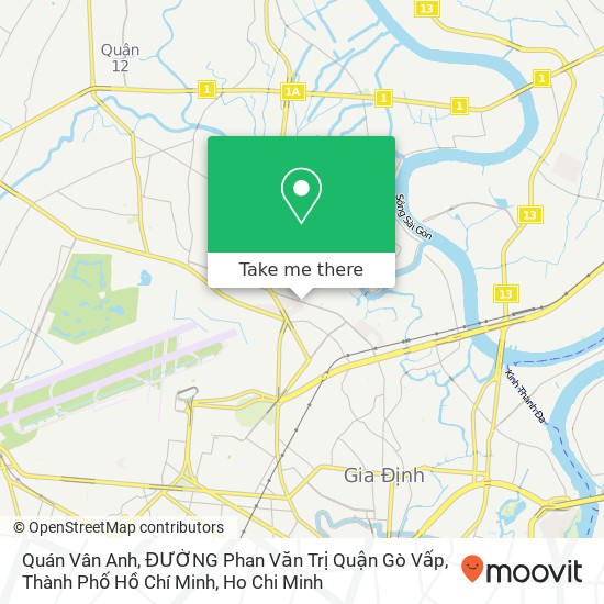 Quán Vân Anh, ĐƯỜNG Phan Văn Trị Quận Gò Vấp, Thành Phố Hồ Chí Minh map