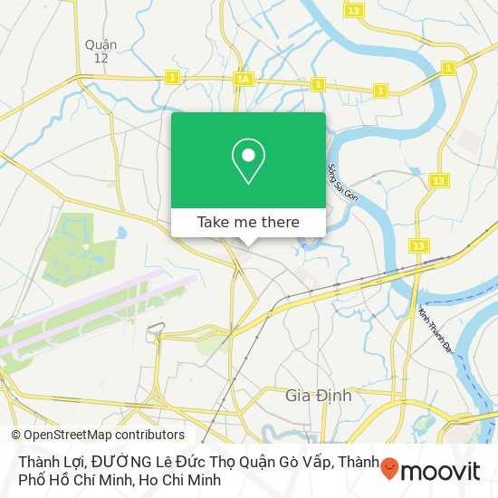 Thành Lợi, ĐƯỜNG Lê Đức Thọ Quận Gò Vấp, Thành Phố Hồ Chí Minh map
