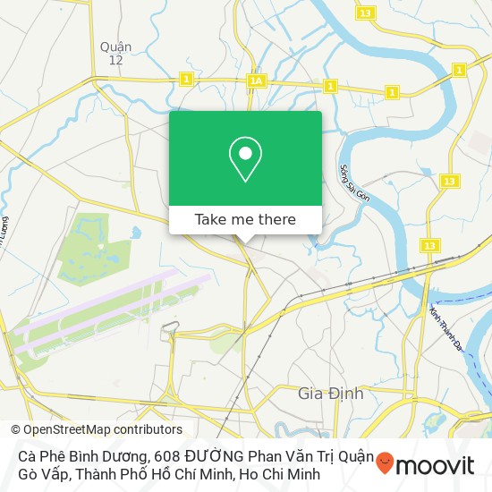 Cà Phê Bình Dương, 608 ĐƯỜNG Phan Văn Trị Quận Gò Vấp, Thành Phố Hồ Chí Minh map