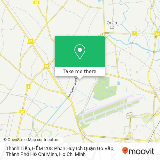 Thành Tiến, HẺM 208 Phan Huy Ích Quận Gò Vấp, Thành Phố Hồ Chí Minh map