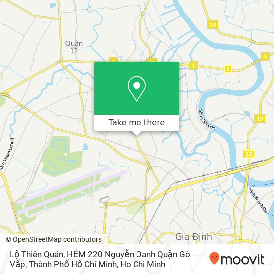Lộ Thiên Quán, HẺM 220 Nguyễn Oanh Quận Gò Vấp, Thành Phố Hồ Chí Minh map