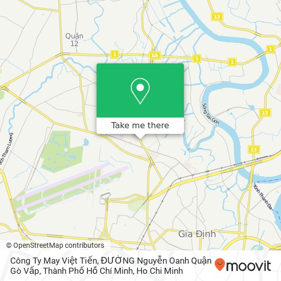 Công Ty May Việt Tiến, ĐƯỜNG Nguyễn Oanh Quận Gò Vấp, Thành Phố Hồ Chí Minh map