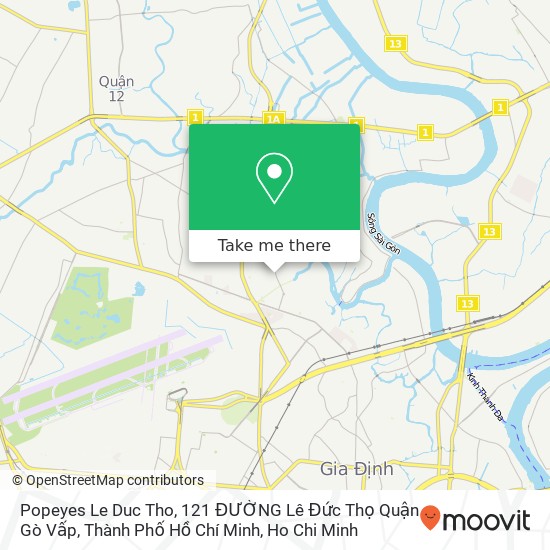 Popeyes Le Duc Tho, 121 ĐƯỜNG Lê Đức Thọ Quận Gò Vấp, Thành Phố Hồ Chí Minh map