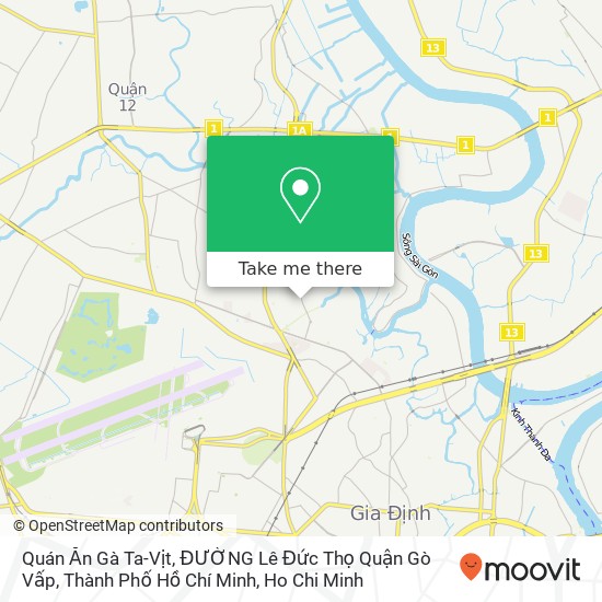 Quán Ăn Gà Ta-Vịt, ĐƯỜNG Lê Đức Thọ Quận Gò Vấp, Thành Phố Hồ Chí Minh map