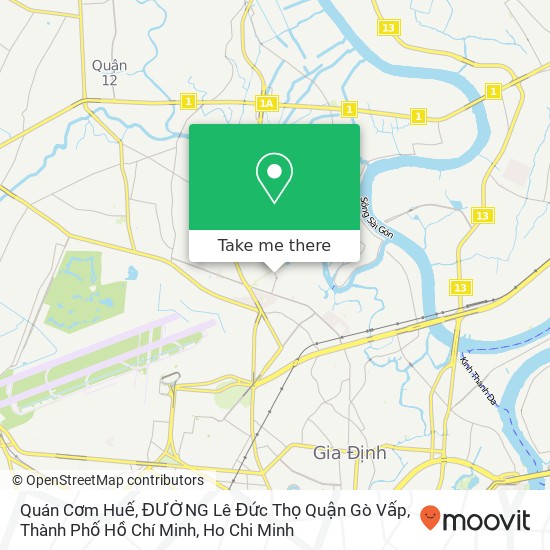 Quán Cơm Huế, ĐƯỜNG Lê Đức Thọ Quận Gò Vấp, Thành Phố Hồ Chí Minh map