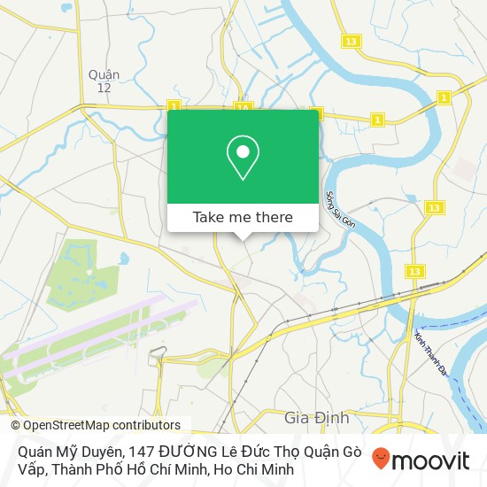 Quán Mỹ Duyên, 147 ĐƯỜNG Lê Đức Thọ Quận Gò Vấp, Thành Phố Hồ Chí Minh map