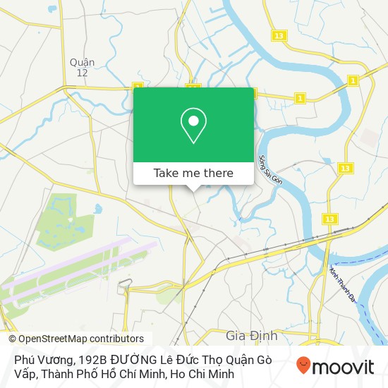 Phú Vương, 192B ĐƯỜNG Lê Đức Thọ Quận Gò Vấp, Thành Phố Hồ Chí Minh map