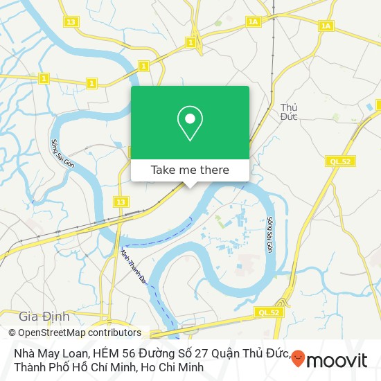 Nhà May Loan, HẺM 56 Đường Số 27 Quận Thủ Đức, Thành Phố Hồ Chí Minh map