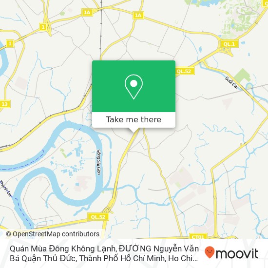 Quán Mùa Đông Không Lạnh, ĐƯỜNG Nguyễn Văn Bá Quận Thủ Đức, Thành Phố Hồ Chí Minh map