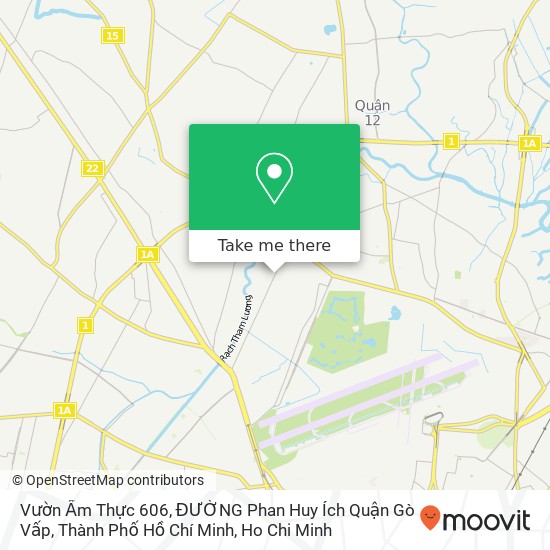 Vườn Ẩm Thực 606, ĐƯỜNG Phan Huy Ích Quận Gò Vấp, Thành Phố Hồ Chí Minh map