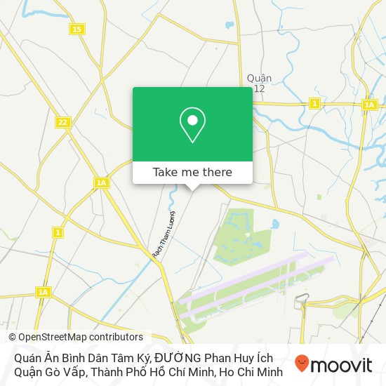 Quán Ăn Bình Dân Tâm Ký, ĐƯỜNG Phan Huy Ích Quận Gò Vấp, Thành Phố Hồ Chí Minh map