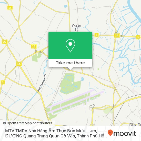 MTV TMDV Nhà Hàng Ẩm Thực Bốn Mươi Lăm, ĐƯỜNG Quang Trung Quận Gò Vấp, Thành Phố Hồ Chí Minh map