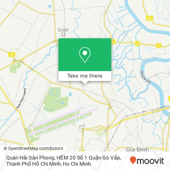 Quán Hải Sản Phong, HẺM 20 Số 1 Quận Gò Vấp, Thành Phố Hồ Chí Minh map