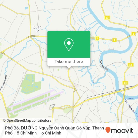 Phở Bò, ĐƯỜNG Nguyễn Oanh Quận Gò Vấp, Thành Phố Hồ Chí Minh map