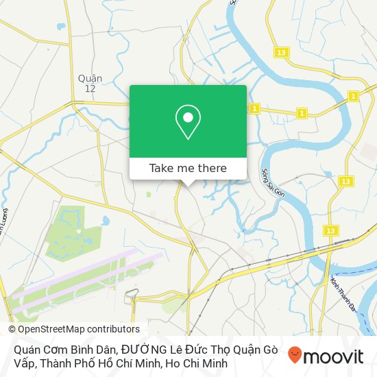 Quán Cơm Bình Dân, ĐƯỜNG Lê Đức Thọ Quận Gò Vấp, Thành Phố Hồ Chí Minh map