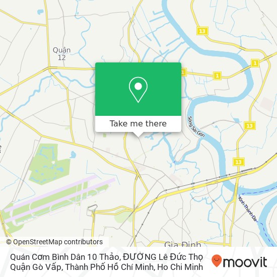 Quán Cơm Bình Dân 10 Thảo, ĐƯỜNG Lê Đức Thọ Quận Gò Vấp, Thành Phố Hồ Chí Minh map