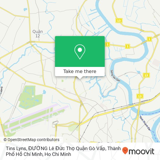 Tins Lyns, ĐƯỜNG Lê Đức Thọ Quận Gò Vấp, Thành Phố Hồ Chí Minh map