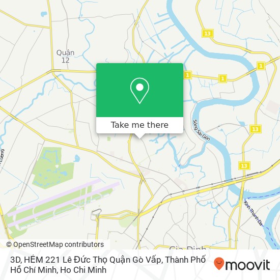 3D, HẺM 221 Lê Đức Thọ Quận Gò Vấp, Thành Phố Hồ Chí Minh map