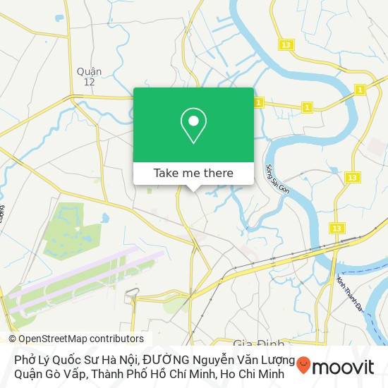 Phở Lý Quốc Sư Hà Nội, ĐƯỜNG Nguyễn Văn Lượng Quận Gò Vấp, Thành Phố Hồ Chí Minh map