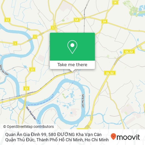 Quán Ăn Gia Đình 99, 580 ĐƯỜNG Kha Vạn Cân Quận Thủ Đức, Thành Phố Hồ Chí Minh map