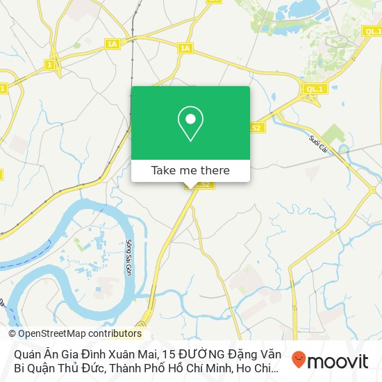 Quán Ăn Gia Đình Xuân Mai, 15 ĐƯỜNG Đặng Văn Bi Quận Thủ Đức, Thành Phố Hồ Chí Minh map