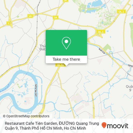 Restaurant Cafe Tiên Garden, ĐƯỜNG Quang Trung Quận 9, Thành Phố Hồ Chí Minh map