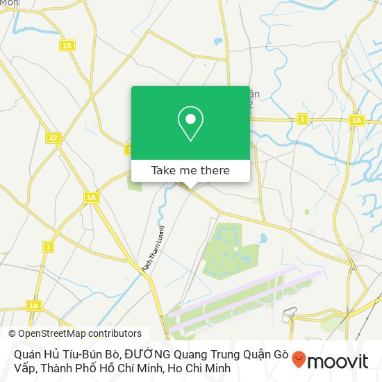 Quán Hủ Tíu-Bún Bò, ĐƯỜNG Quang Trung Quận Gò Vấp, Thành Phố Hồ Chí Minh map