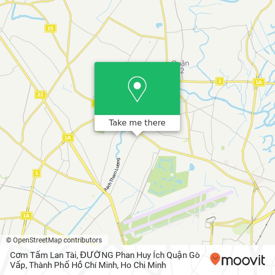 Cơm Tấm Lan Tài, ĐƯỜNG Phan Huy Ích Quận Gò Vấp, Thành Phố Hồ Chí Minh map