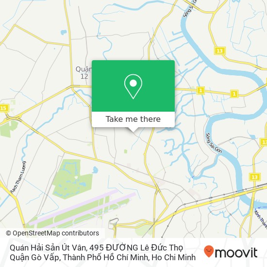 Quán Hải Sản Út Vân, 495 ĐƯỜNG Lê Đức Thọ Quận Gò Vấp, Thành Phố Hồ Chí Minh map