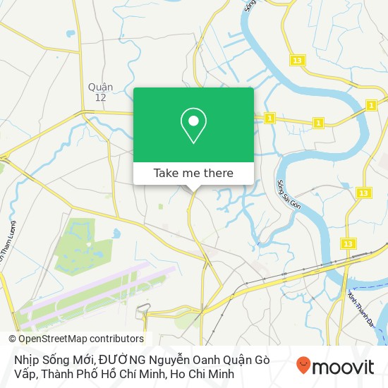 Nhịp Sống Mới, ĐƯỜNG Nguyễn Oanh Quận Gò Vấp, Thành Phố Hồ Chí Minh map