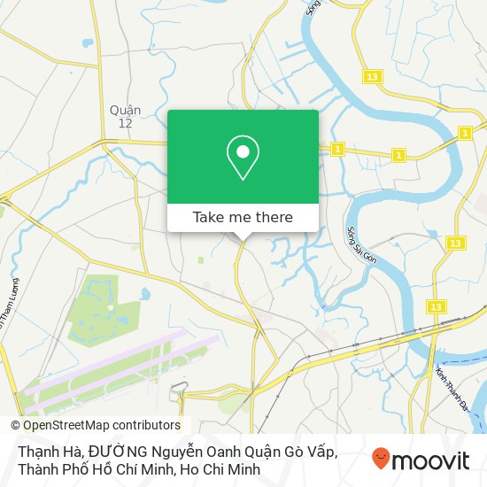 Thạnh Hà, ĐƯỜNG Nguyễn Oanh Quận Gò Vấp, Thành Phố Hồ Chí Minh map