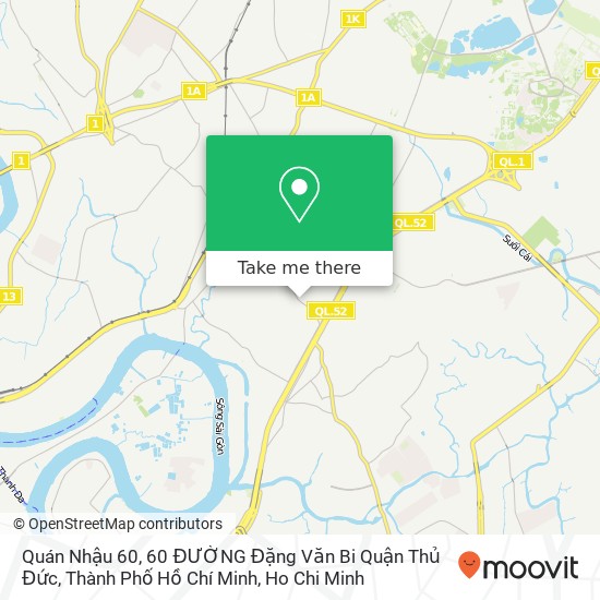 Quán Nhậu 60, 60 ĐƯỜNG Đặng Văn Bi Quận Thủ Đức, Thành Phố Hồ Chí Minh map