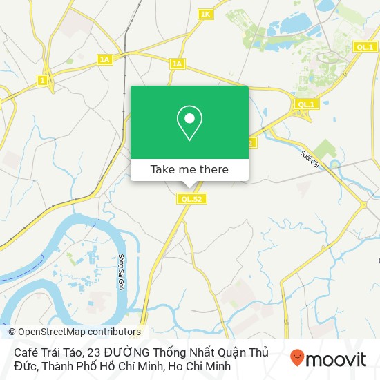 Café Trái Táo, 23 ĐƯỜNG Thống Nhất Quận Thủ Đức, Thành Phố Hồ Chí Minh map