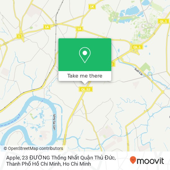 Apple, 23 ĐƯỜNG Thống Nhất Quận Thủ Đức, Thành Phố Hồ Chí Minh map