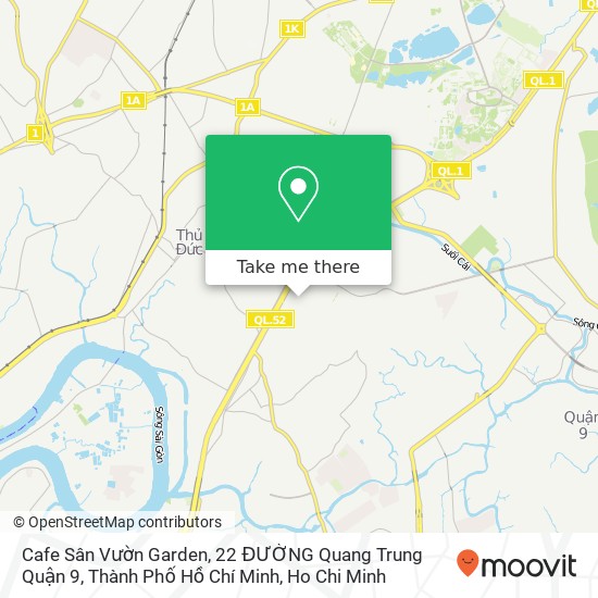 Cafe Sân Vườn Garden, 22 ĐƯỜNG Quang Trung Quận 9, Thành Phố Hồ Chí Minh map