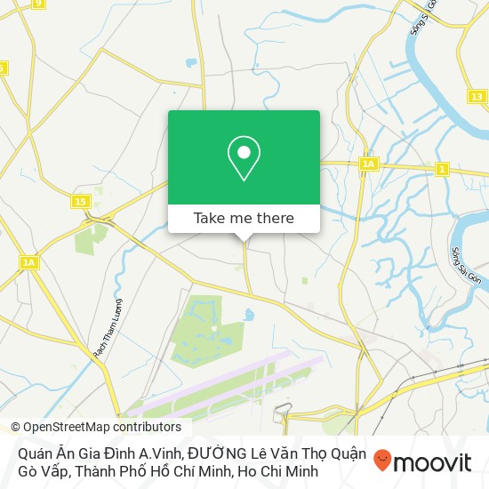 Quán Ăn Gia Đình A.Vinh, ĐƯỜNG Lê Văn Thọ Quận Gò Vấp, Thành Phố Hồ Chí Minh map