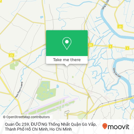 Quán Ốc 259, ĐƯỜNG Thống Nhất Quận Gò Vấp, Thành Phố Hồ Chí Minh map