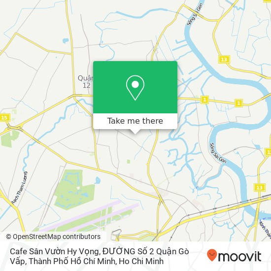 Cafe Sân Vườn Hy Vọng, ĐƯỜNG Số 2 Quận Gò Vấp, Thành Phố Hồ Chí Minh map