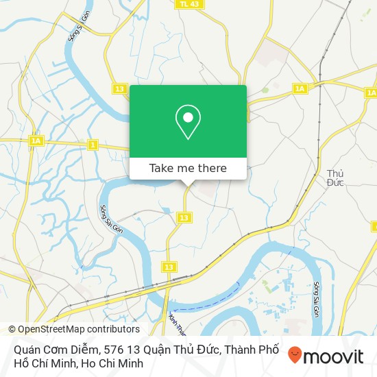 Quán Cơm Diễm, 576 13 Quận Thủ Đức, Thành Phố Hồ Chí Minh map