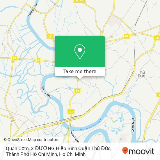 Quán Cơm, 2 ĐƯỜNG Hiệp Bình Quận Thủ Đức, Thành Phố Hồ Chí Minh map