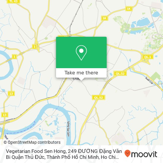 Vegetarian Food Sen Hong, 249 ĐƯỜNG Đặng Văn Bi Quận Thủ Đức, Thành Phố Hồ Chí Minh map
