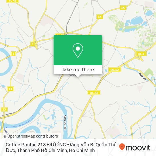Coffee Postar, 218 ĐƯỜNG Đặng Văn Bi Quận Thủ Đức, Thành Phố Hồ Chí Minh map