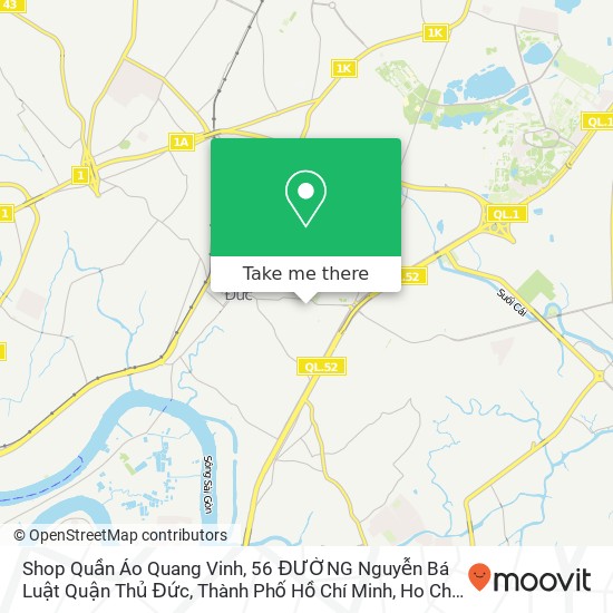 Shop Quần Áo Quang Vinh, 56 ĐƯỜNG Nguyễn Bá Luật Quận Thủ Đức, Thành Phố Hồ Chí Minh map